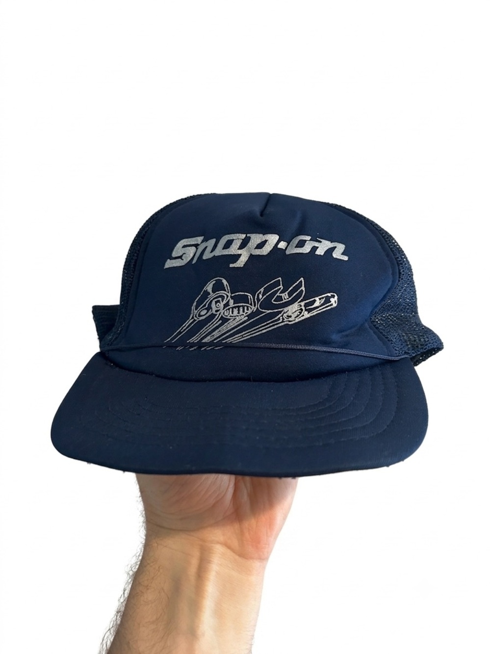 Vintage Snap-on Tools Trucker Hat Mesh Back Cap Blue Yupoong Snapback Adjustable
